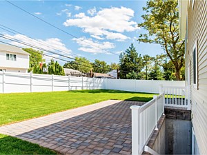 Rear Back Square Brick Paver Patio Bluestone Steps Nicolock 6x9 Herringbone